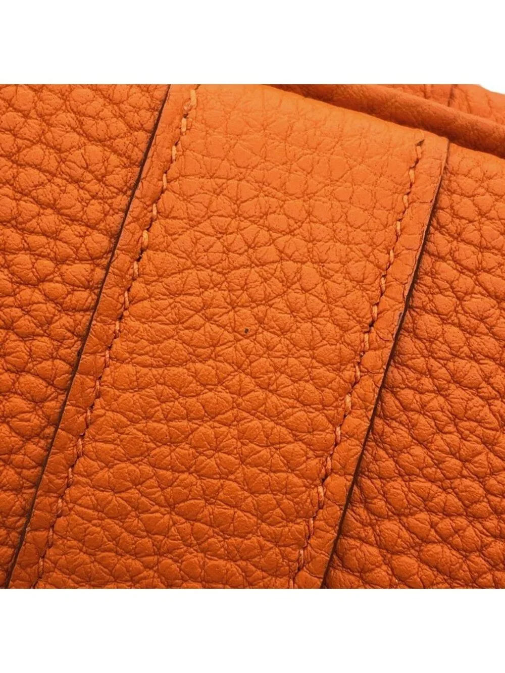 Hermes Tote Garden Party TPM Etoupe Orange Silver Toile Officier Negonda